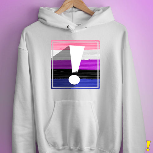 Genderfluid Pride Flag Exclamation Point Hoodie